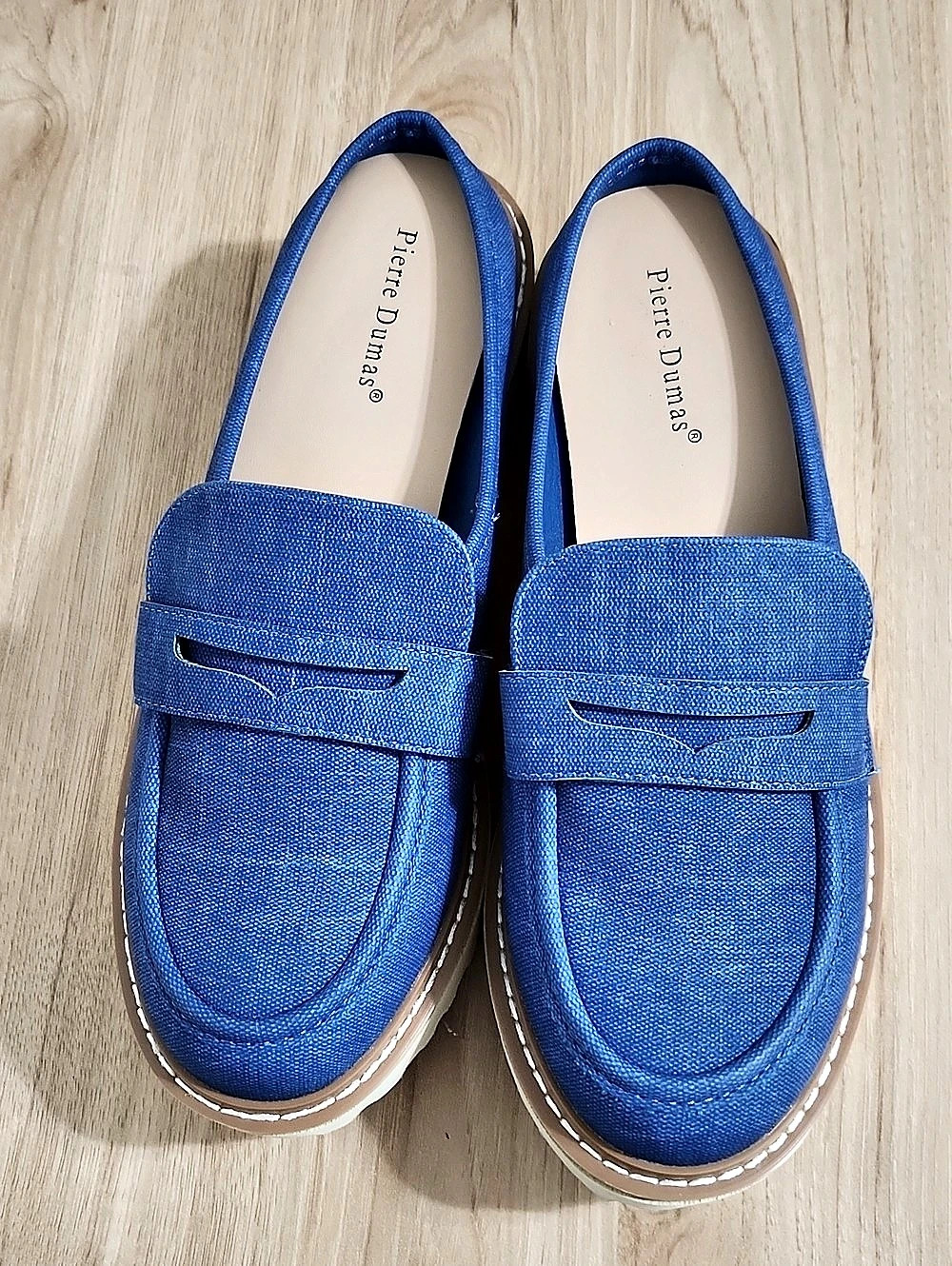 Pierre Dumas Blue Lug Sole Loafers Like New